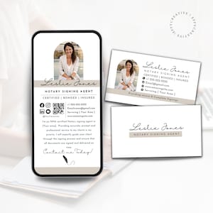Notary Business Card and Digital Card Template Canva Bundle | Editable Business Card for Notaries, Loan Signing Agents, Mobile Notaries DIY