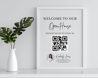 Real Estate Open House | Realtor Welcome Sign In Sheet | Editable Canva Design | Instant Download
