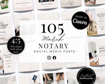 March Notary Social Media Templates | LSA Instagram Marketing Bundle | Canva Editable, Digital Download