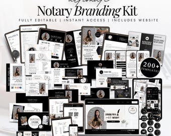 Notary Ultimate Branding Marketing Kit | Notary Starter Kit Templates | Flyer Kit, Business Cards, Website | Canva Instant Download