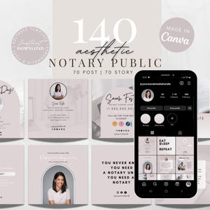 Notary Social Media Templates | Loan Signing Agent Marketing Bundle | Notary Facebook and Instagram Posts and Stories| INSTANT DOWNLOAD DIY