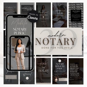 Notary Social Media Reels Templates Canva Editable Instagram Story Marketing Posts Digital Content for Loan Signing Agents Premade Reels