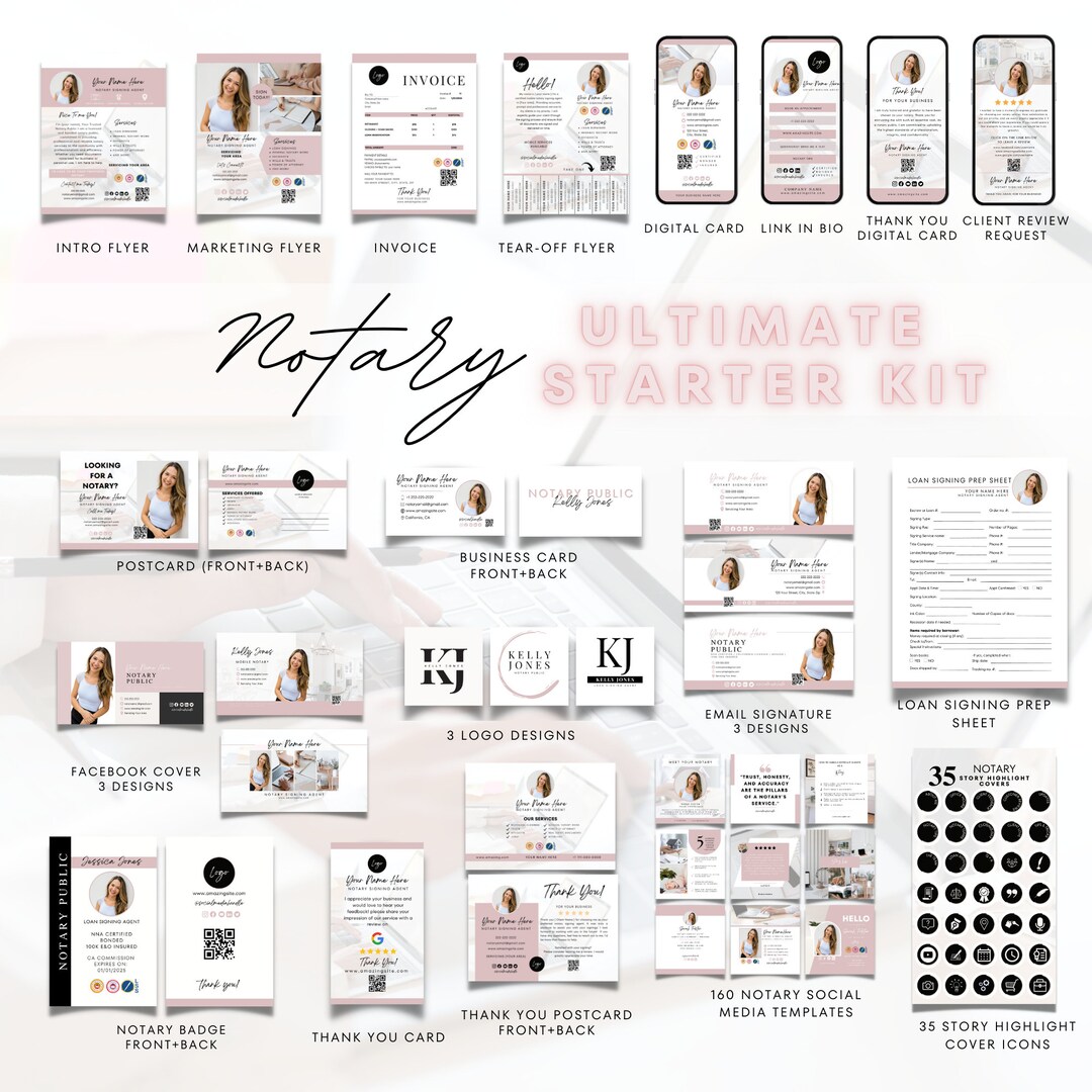 Notary Marketing Bundle Notary Starter Kit Loan Signing Etsy