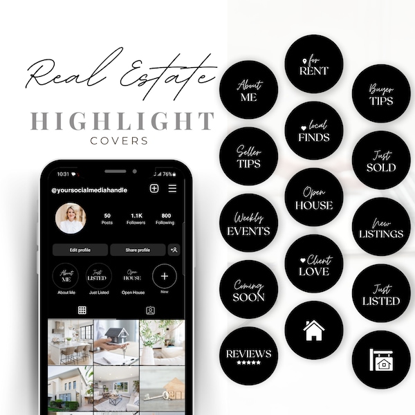 Real Estate Highlight Covers, Highlight Cover Icons, Real Estate Marketing, Real Estate Instagram Highlights, Realtor Highlight Covers