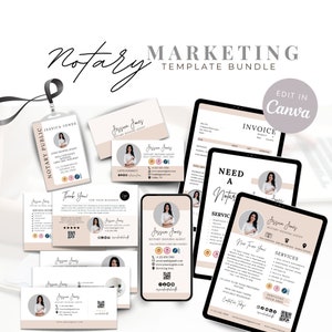 Notary Template Bundle, Notary Starter Kit, Notary Branding, Notary Marketing Bundle, Notary Business Card Template, Notary Flyer Template
