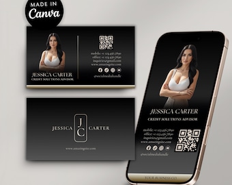 Modern Credit Repair Card Set | Printable and Digital Template | Luxury Financial Advisor Marketing | Digital | Instant Download