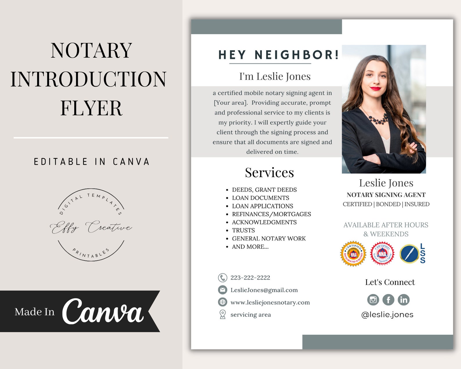 Notary Flyer Template Notary Introduction Flyer Marketing Etsy