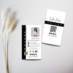 Modern Notary Business Card Template: Sleek Design (Canva Digital Download)