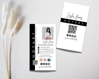 Modern Notary Business Card Template: Sleek Design (Canva Digital Download)