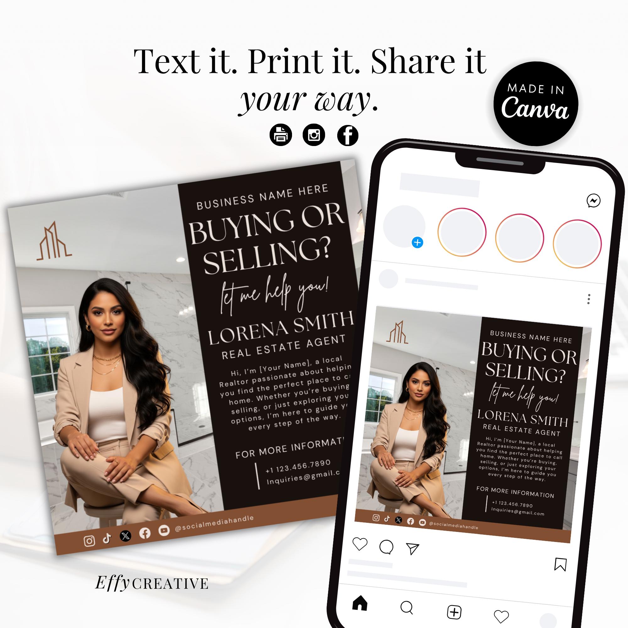 Realtor Flyer Template: DIY Real Estate Marketing (canva Editable ...