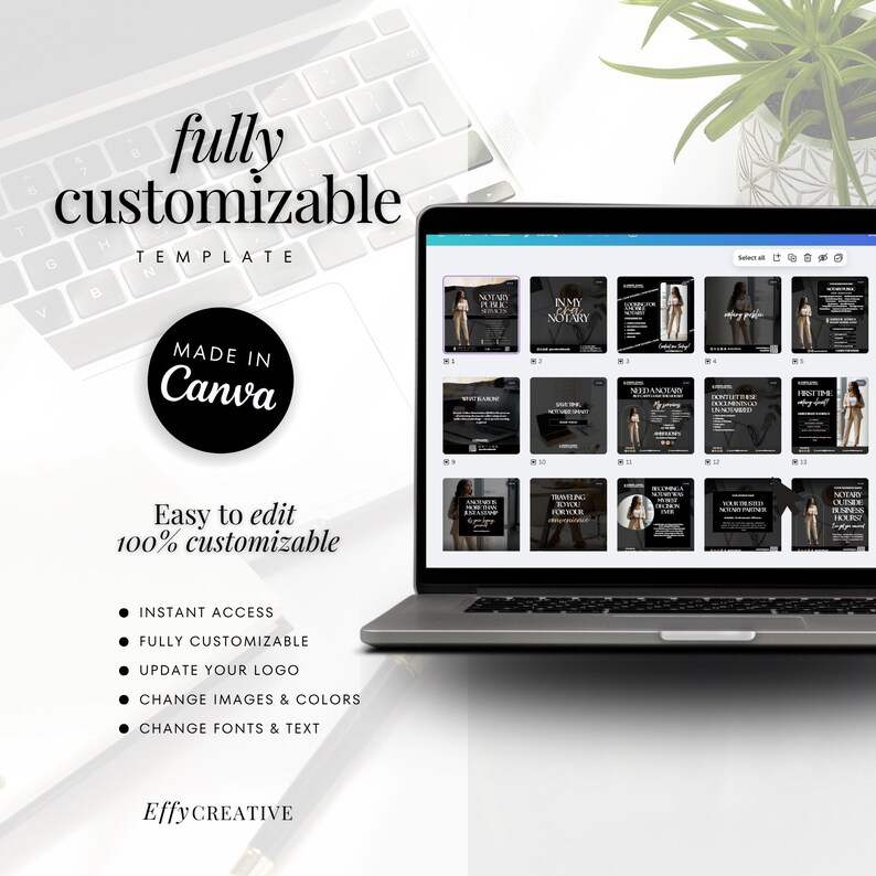 Modern Luxury Notary Social Media Canva Templates: Instagram Post Kit ...