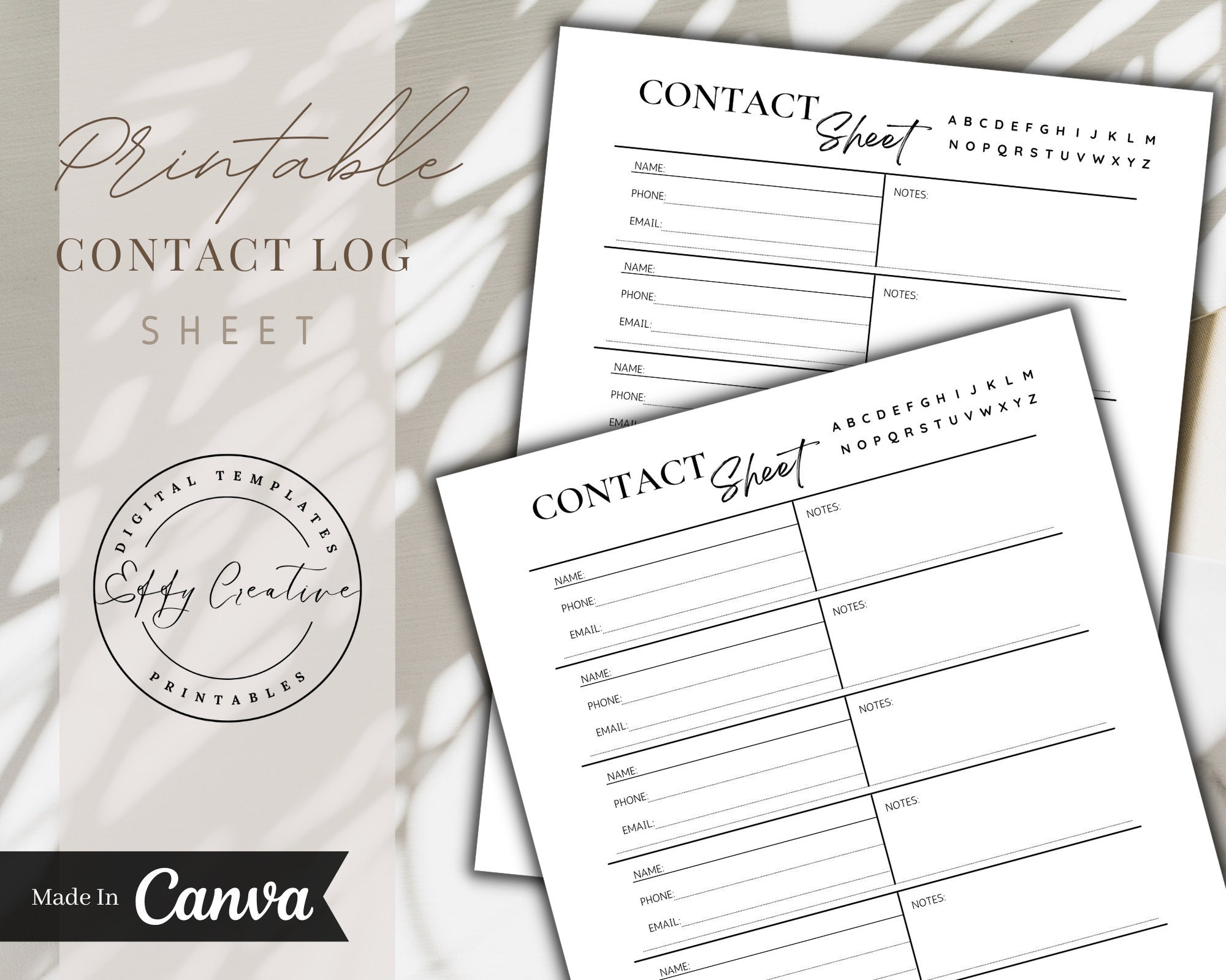 Contact List Printable Contact List Tracker Address Book - Etsy Australia