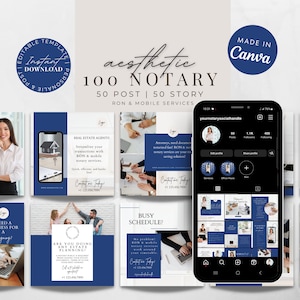 Notary Social media Posts Loan signing Agent Notary Marketing Instagram Posts Notary Facebook Instagram Feed Aesthetic Instagram Bundle