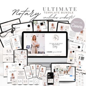 Notary Marketing Templates: Ultimate Branding Kit (Canva Editable)