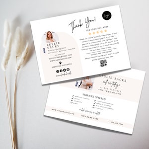 Carte de remerciement modifiable pour notaire avec demande de révision pour les agents de signature de prêts des notaires Modèle Canva personnalisable pour l'appréciation du client