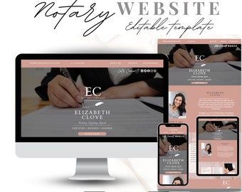 Notary Website Landing Page, Notary Marketing templates, Loan Signing Agent Marketing, Notary Web Design, Notary Logo, RON, Remote Notary