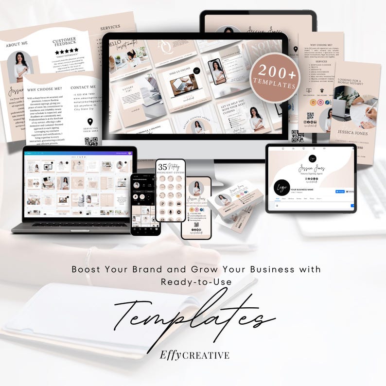Notary Ultimate Branding Marketing Kit | Notary Starter Kit Templates | Flyer Kit, Business Cards, Website | Canva Instant Download image 2