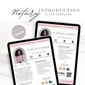 Notary Intro Flyer, Notary Marketing Flyer Template, Loan Signing Agent, Notary Flyer Design, Notary Intro Flyer, Notary Intake Sheet