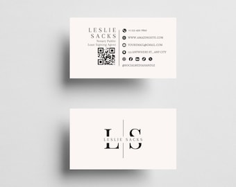 Modern Notary Business Card | Minimalist Agent Marketing | Canva Editable Template | Instant Download