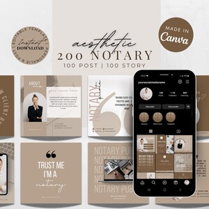 Notary Social Media Templates | Loan Signing Agent Marketing Bundle | Notary Facebook and Instagram Posts and Stories| INSTANT DOWNLOAD DIY