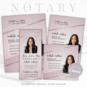 Notary Marketing Flyer Template Canva Professional Notary Business Flyer Customizable for Loan Signing Agents Notarie Starter kit Editable