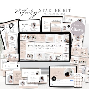 Notary Branding Flyer Template Kit Loan Signing Agent Marketing Bundle Notary Marketing Templates Canva Editable Business Flyer Design DIY
