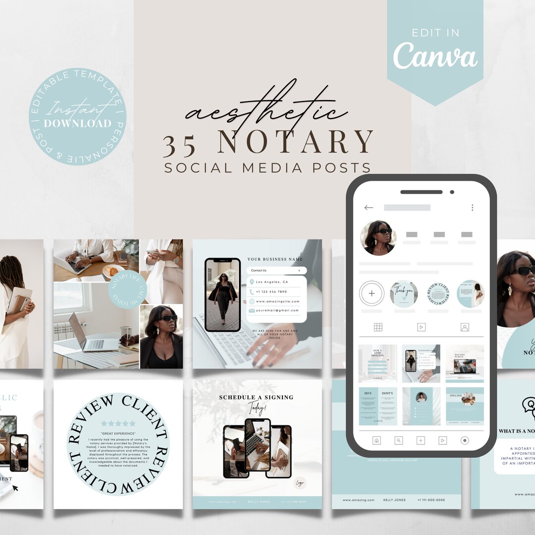 Signing In Posts Notary Social Media Posts Templates Notary Marketing Instagram Feed ...