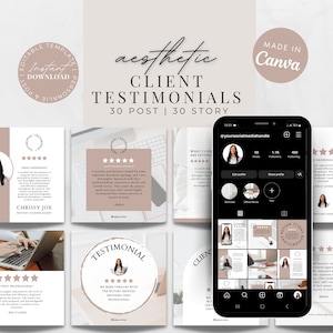 Kundenempfehlungen für kleine Unternehmen | Kunden-Feedback Bewertungen Social Media Kit Small Business Instagram Posts und Stories Facebook Vorlagen