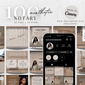 Notary Social Media Kit Notary Canva Templates Loan Signing Agent Marketing Small Business Branding Instagram Posts Templates Facebook