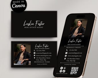 Modern Real Estate Business Card Set | Printable and Digital Template | Luxury Realtor Marketing