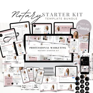 Kit de inicio para notarios / Plantillas de Canva editables Tarjetas de presentación personalizables y kit de redes sociales para hacerlo usted mismo Paquete de marketing para notarios que le ahorrará tiempo