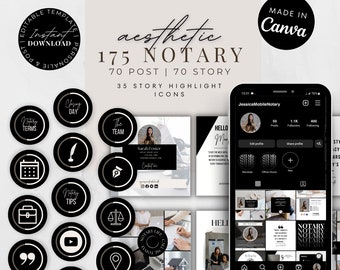 公証人のソーシャルメディア投稿：InstagramとFacebookのテンプレート（Canva）