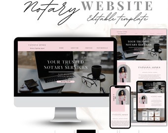 Notary Website Landing Page, Notary Marketing templates, Loan Signing Agent Marketing, Notary Web Design, Notary Logo