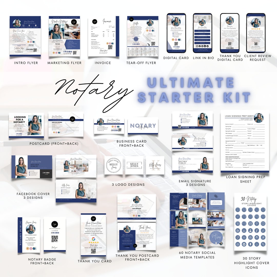 Notary Marketing Bundle, Notary Starter Kit, Loan Signing Agent