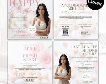 April Notary Flyer Set | Loan Signing Agent, Notary marketing | Print and Instagram Post | Editable Canva Template