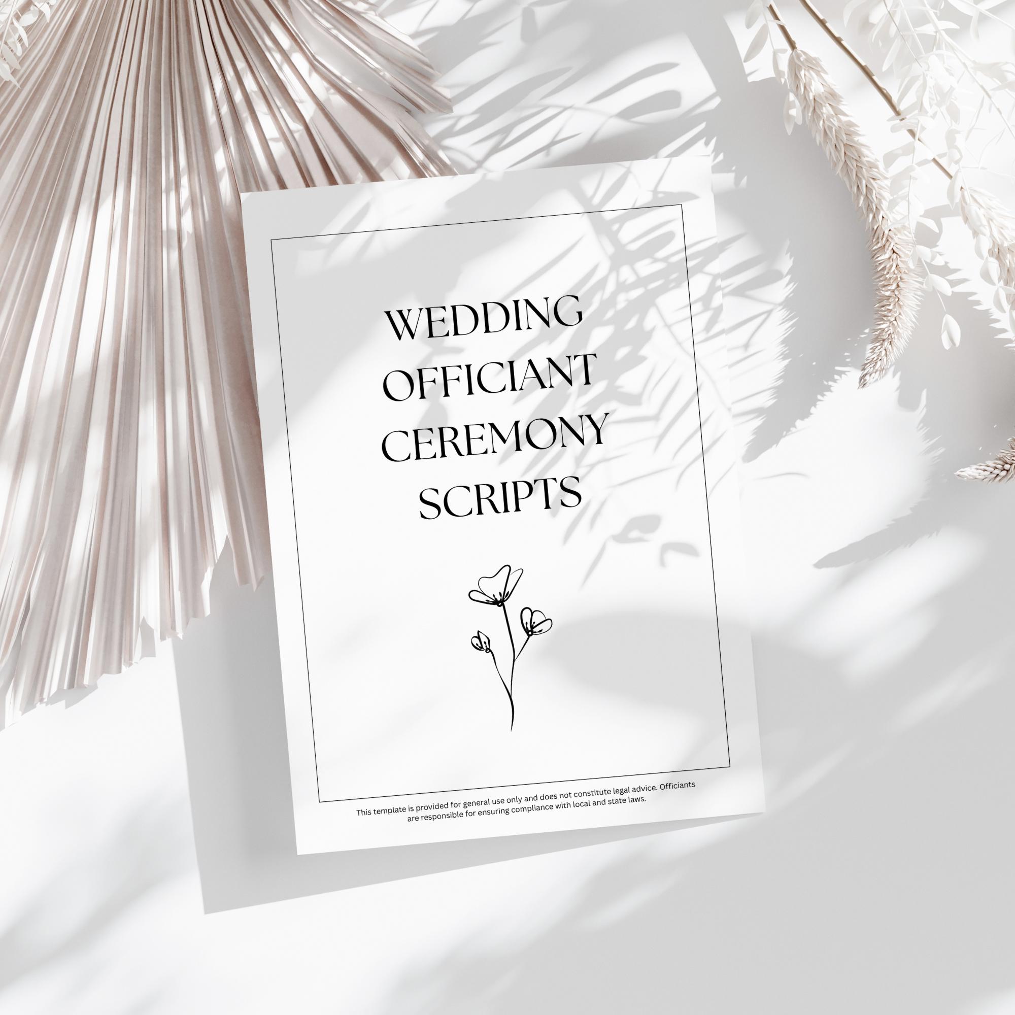Wedding Officiant Ceremony Scripts | Notary Officiant Template ...