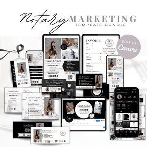Notary Marketing Template Bundle: Business Card, Flyer, Social Media (Canva)