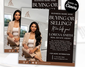 Realtor Flyer Template: DIY Real Estate Marketing (Canva Editable, Printable)