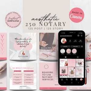 Notary Social Media Templates | Loan Signing Agent Marketing Bundle | Notary Facebook and Instagram Posts and Stories| INSTANT DOWNLOAD DIY