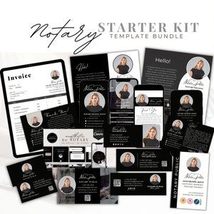 Canva Notary Template Bundle: Marketing & Business Card Designs (Digital Download)