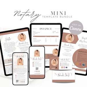 Notary Marketing Templates Bundle: Canva Flyer, Business Card (Digital Download)