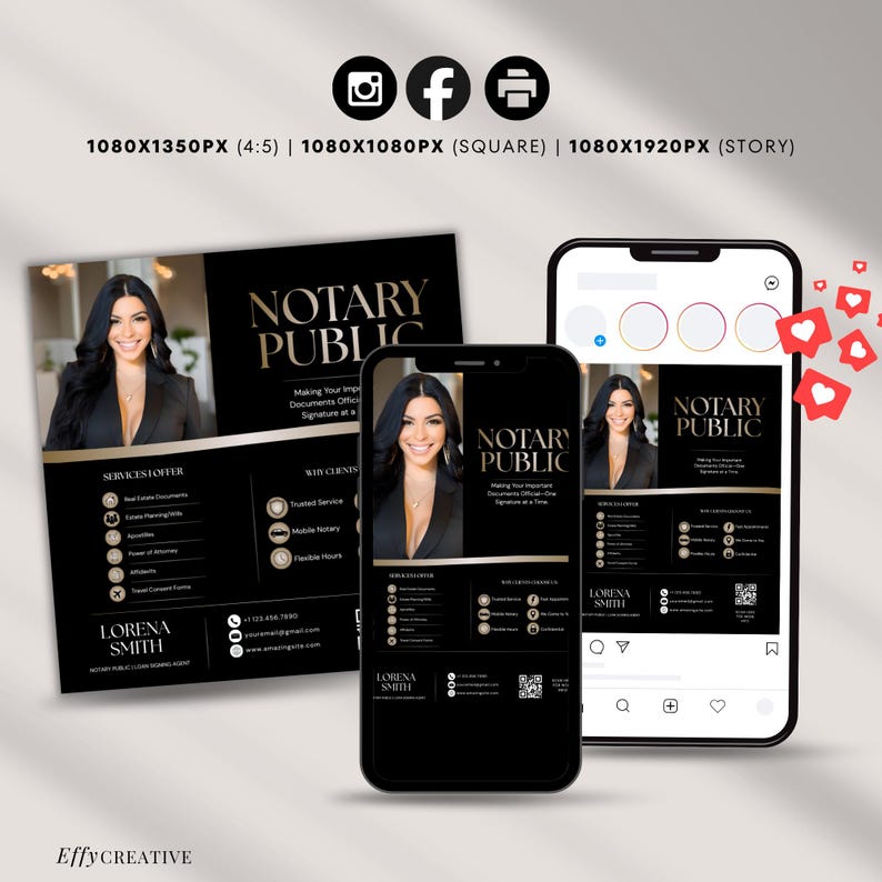 Kit de redes sociales para notarios / Publicaciones e historias de Instagram para notarios móviles / Marketing para agentes de firma de préstamos imagen 5