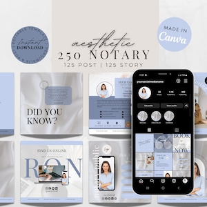 Notary Social Media Templates | Loan Signing Agent Marketing Bundle | Notary Facebook and Instagram Posts and Stories| INSTANT DOWNLOAD DIY