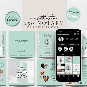 Notary Social Media Templates | Loan Signing Agent Marketing Bundle | Notary Facebook and Instagram Posts and Stories| INSTANT DOWNLOAD DIY