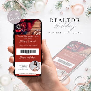 Realtor Holiday Card: Digital Christmas Greeting (Canva Template)