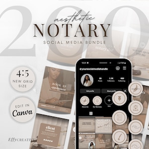 Notary Social Media Kit Notary Canva Templates Loan Signing Agent Marketing Small Business Branding Instagram Posts Templates Facebook