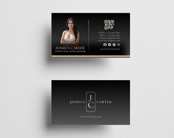 Credit Repair Business Card | Financial Advisor Modern Card | Professional Template | Canva | Instant Download