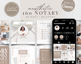 Notary Social Media Post Templates, Notary Marketing Bundle, Notary Content, Notary Facebook Posts, Notary Signing Agent Posts Instagram