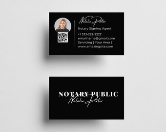 Luxury Notary Business Card | LSA, Notary Agent Marketing | Professional Canva Template | Instant Download