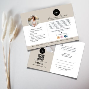 Geschäft Postkarte Vorlage | Bearbeitbarer Marketing-Mailer | Direkte Mail Postkarte für Small Business & Entrepreneurs | Canva Design Notar